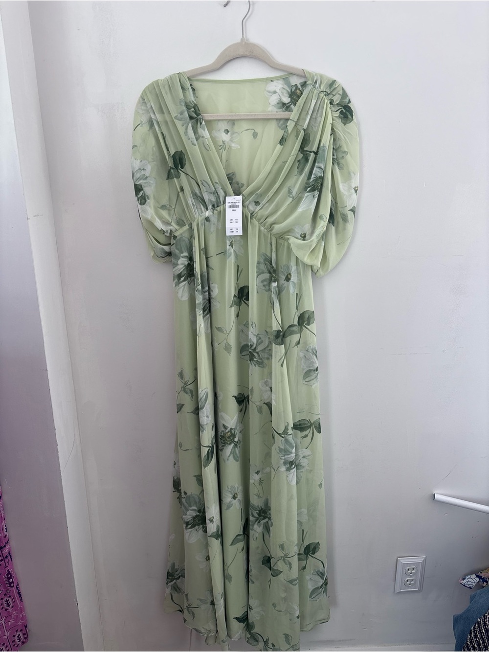 NWT $150 Abercrombie & Fitch S Green Floral Maxi Dress